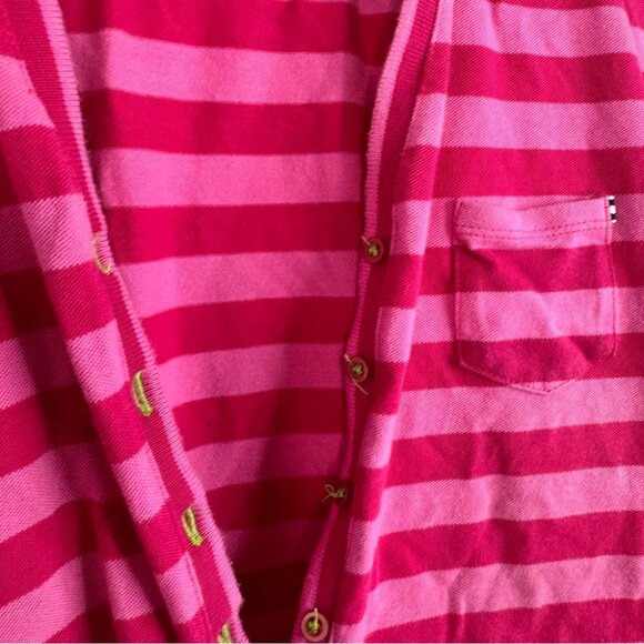 Izod stretch cropped shirt lime green stretch Fuchsia and Pink Striped Top - Picture 5 of 9